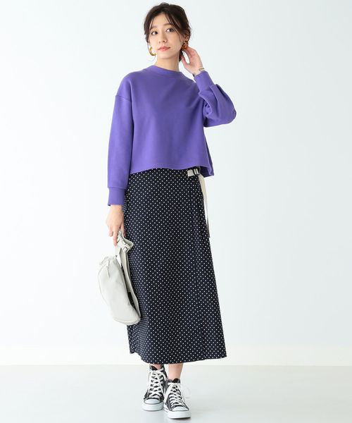 B:MING by BEAMS（ビーミングバイビームス）の「B:MING by BEAMS / 袖タック 裏毛プルオーバー19SS（スウェット・レディース・ホワイト系その他/スミクロ/ベージュ/パープル・ONE SIZE）」の8枚目の写真