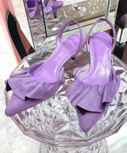 LILICIOUS(リリシャス)の「スリングバッグフリルパンプス(パンプス・レディース・パープル/ピンク/イエロー・1/2/3)」の2枚目の写真