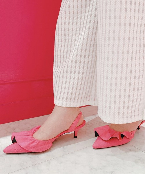 LILICIOUS(リリシャス)の「スリングバッグフリルパンプス(パンプス・レディース・パープル/ピンク/イエロー・1/2/3)」の6枚目の写真