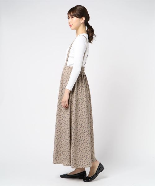 STYLEBLOCK（スタイルブロック）の「花柄プリントサスペンダースカート（スカート・レディース・ブラック/ベージュ/イエロー/グリーン・M）」の5枚目の写真