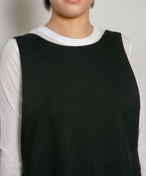 Curensology（カレンソロジー）の「Curensology(カレンソロジー)/ウールタンブラーサロペット（サロペット/オーバーオール・レディース・ブラック・FREE）」の5枚目の写真