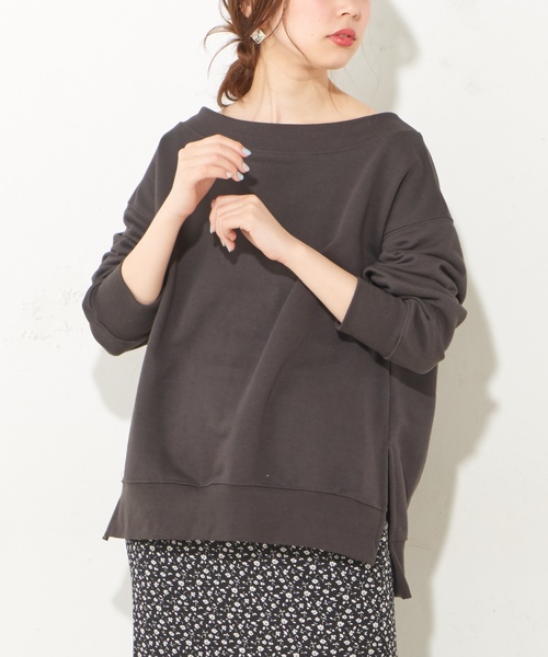 natural couture（ナチュラルクチュール）の「裏毛ビックプルオーバー（スウェット・レディース・オフホワイト/スミクロ/ベージュ/サックスブルー・FREE）」の3枚目の写真