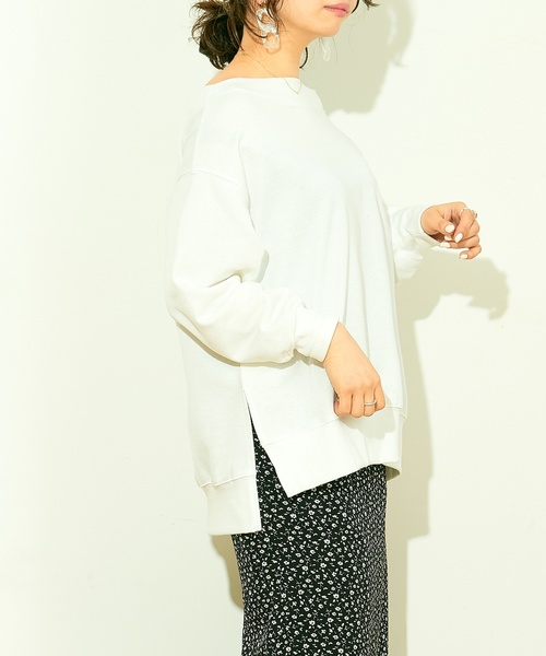 natural couture（ナチュラルクチュール）の「裏毛ビックプルオーバー（スウェット・レディース・オフホワイト/スミクロ/ベージュ/サックスブルー・FREE）」の15枚目の写真