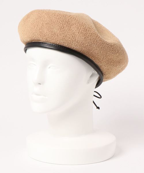 KOBE LETTUCE(コウベレタス)の「パイピングサマーベレー帽(ハンチング/ベレー帽・レディース・ベージュ/ブルーグリーン/ネイビー/ブラック・FREE)」の3枚目の写真