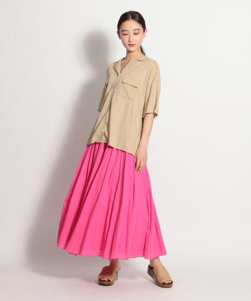 niko and...（ニコアンド）の「開襟ボタンブラウス（シャツ/ブラウス・レディース・ベージュ/パープル/ブラウン/イエロー/ダークブラウン・MEDIUM/LARGE）」の7枚目の写真