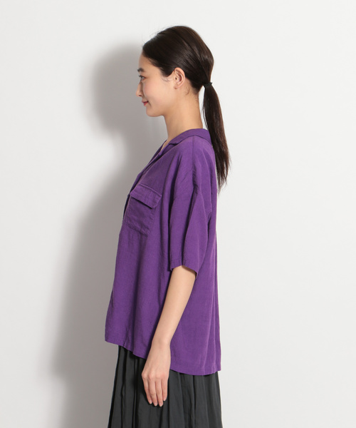 niko and...（ニコアンド）の「開襟ボタンブラウス（シャツ/ブラウス・レディース・ベージュ/パープル/ブラウン/イエロー/ダークブラウン・MEDIUM/LARGE）」の11枚目の写真