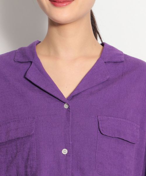 niko and...（ニコアンド）の「開襟ボタンブラウス（シャツ/ブラウス・レディース・ベージュ/パープル/ブラウン/イエロー/ダークブラウン・MEDIUM/LARGE）」の13枚目の写真