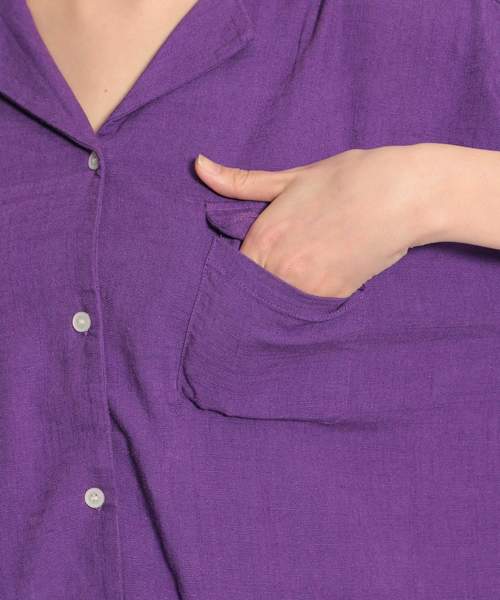 niko and...（ニコアンド）の「開襟ボタンブラウス（シャツ/ブラウス・レディース・ベージュ/パープル/ブラウン/イエロー/ダークブラウン・MEDIUM/LARGE）」の15枚目の写真