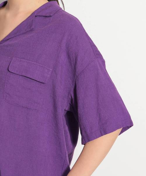 niko and...（ニコアンド）の「開襟ボタンブラウス（シャツ/ブラウス・レディース・ベージュ/パープル/ブラウン/イエロー/ダークブラウン・MEDIUM/LARGE）」の16枚目の写真