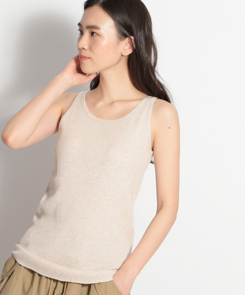 niko and...（ニコアンド）の「アイレットジャカードテレコタンクトップ（タンクトップ・レディース・グレー/ブラック/ブラウン/ナチュラル/ライトブラウン/チャコール・LARGE/MEDIUM）」の6枚目の写真
