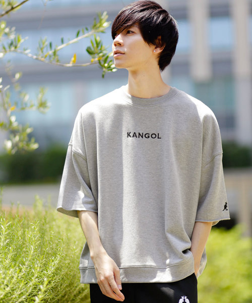 KANGOL（カンゴール）の「▽WEB限定 MONO-MART×KANGOL カンゴール ビッグシルエット プルオーバー スウェット (1/2 sleeve)（スウェット・メンズ・オフホワイト/ホワイト系その他/ブラック/ブラック系その他/杢グレー/ベージュ/ベージュ系その他/ダークグリーン/グリーン系その他/ブルー系その他/ホワイト系その他2/グレー系その他/ベージュ系その他2/パープル系その他/ピンク系その他/ベージュ系その他3/グリーン系その他2・FREE）」の8枚目の写真
