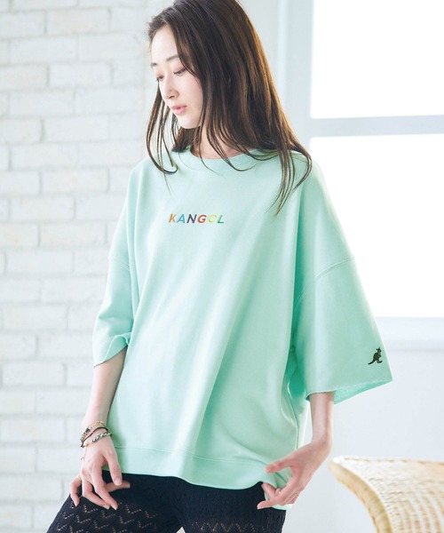 KANGOL（カンゴール）の「▽WEB限定 MONO-MART×KANGOL カンゴール ビッグシルエット プルオーバー スウェット (1/2 sleeve)（スウェット・メンズ・オフホワイト/ホワイト系その他/ブラック/ブラック系その他/杢グレー/ベージュ/ベージュ系その他/ダークグリーン/グリーン系その他/ブルー系その他/ホワイト系その他2/グレー系その他/ベージュ系その他2/パープル系その他/ピンク系その他/ベージュ系その他3/グリーン系その他2・FREE）」の13枚目の写真