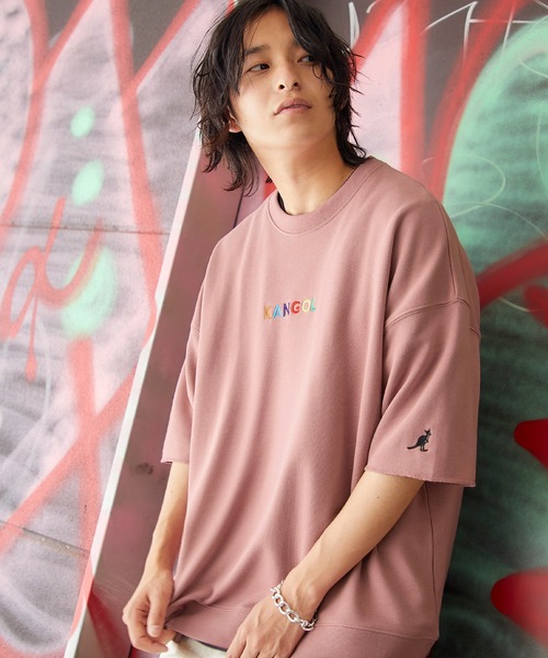 KANGOL（カンゴール）の「▽WEB限定 MONO-MART×KANGOL カンゴール ビッグシルエット プルオーバー スウェット (1/2 sleeve)（スウェット・メンズ・オフホワイト/ホワイト系その他/ブラック/ブラック系その他/杢グレー/ベージュ/ベージュ系その他/ダークグリーン/グリーン系その他/ブルー系その他/ホワイト系その他2/グレー系その他/ベージュ系その他2/パープル系その他/ピンク系その他/ベージュ系その他3/グリーン系その他2・FREE）」の16枚目の写真