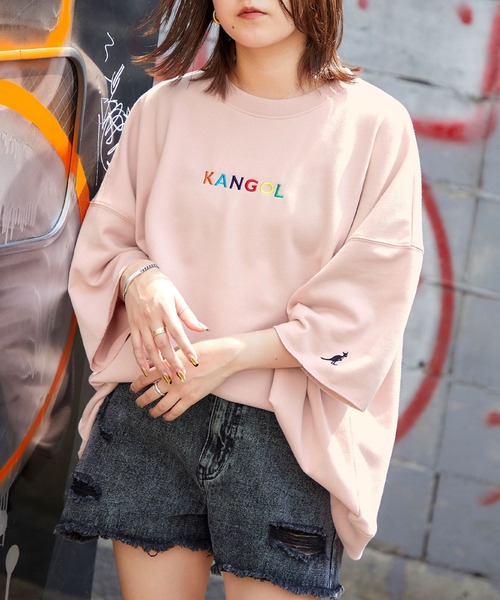 KANGOL（カンゴール）の「▽WEB限定 MONO-MART×KANGOL カンゴール ビッグシルエット プルオーバー スウェット (1/2 sleeve)（スウェット・メンズ・オフホワイト/ホワイト系その他/ブラック/ブラック系その他/杢グレー/ベージュ/ベージュ系その他/ダークグリーン/グリーン系その他/ブルー系その他/ホワイト系その他2/グレー系その他/ベージュ系その他2/パープル系その他/ピンク系その他/ベージュ系その他3/グリーン系その他2・FREE）」の17枚目の写真