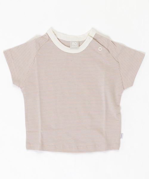 DILASH(ディラッシュ)の「先染めボーダー天竺 ミジンボーダーゆるっと半袖Tシャツ(Tシャツ/カットソー・キッズ・オフホワイト/ピンク/ブルー/イエロー/グリーン・120/130/110/90/80/140/100)」の7枚目の写真