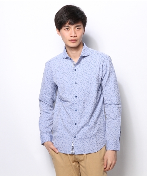 MEN'S BIGI（メンズビギ）の「フラワージャガードシャツ（シャツ/ブラウス・メンズ・ホワイト/サックスブルー・LARGE/SMALL/MEDIUM/LL）」の2枚目の写真