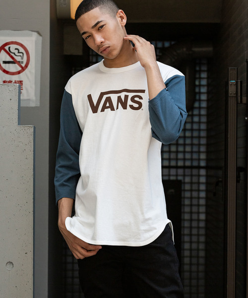 VANS（バンズ）の「VANS/ヴァンズ Flying-V 3/4 T-Shirt（Tシャツ/カットソー・メンズ・グリーン/ブルー/バーガンディー・M/L/XL/S）」の2枚目の写真