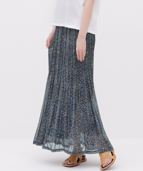 RANAN（ラナン）の「シフォンプリーツマキシスカート（スカート・レディース・ブラック/ブラウン/イエロー/チェック/レオパード/ブラック系その他/レッド系その他/ブルー系その他/アニマル/その他1/ブラック×ホワイト/ピンク/グリーン/ベージュ系その他/ライトグレー/オレンジ系その他/ネイビー/ブラック系その他2/ベージュ系その他2・LL/M/L）」の16枚目の写真