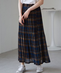 シフォンプリーツマキシスカート