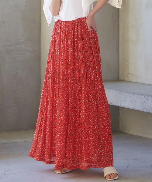 RANAN（ラナン）の「シフォンプリーツマキシスカート（スカート・レディース・ブラック/ブラウン/イエロー/チェック/レオパード/ブラック系その他/レッド系その他/ブルー系その他/アニマル/その他1/ブラック×ホワイト/ピンク/グリーン/ベージュ系その他/ライトグレー/オレンジ系その他/ネイビー/ブラック系その他2/ベージュ系その他2・LL/M/L）」の14枚目の写真