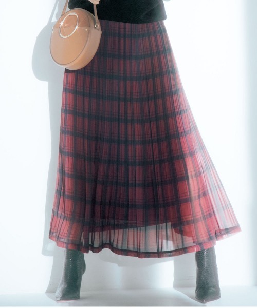 RANAN（ラナン）の「シフォンプリーツマキシスカート（スカート・レディース・ブラック/ブラウン/イエロー/チェック/レオパード/ブラック系その他/レッド系その他/ブルー系その他/アニマル/その他1/ブラック×ホワイト/ピンク/グリーン/ベージュ系その他/ライトグレー/オレンジ系その他/ネイビー/ブラック系その他2/ベージュ系その他2・LL/M/L）」の19枚目の写真