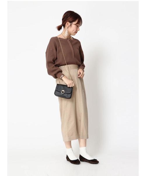 earth music&ecology（アースミュージックアンドエコロジー）の「オーガニックコットンホック付きヘンリープルオーバー＊（Tシャツ/カットソー・レディース・ブラック/ベージュ/ブラウン/アイボリー/ブルー/ラベンダー・FREE）」の21枚目の写真