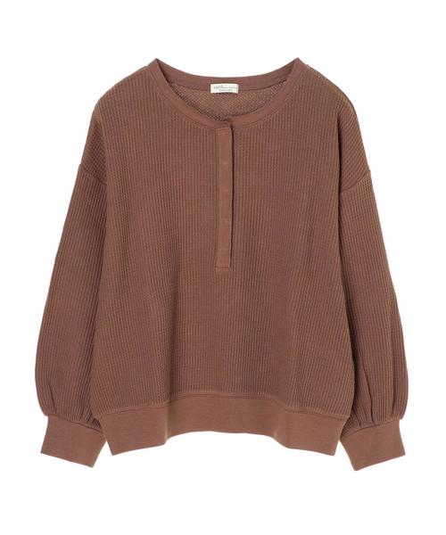 earth music&ecology（アースミュージックアンドエコロジー）の「オーガニックコットンホック付きヘンリープルオーバー＊（Tシャツ/カットソー・レディース・ブラック/ベージュ/ブラウン/アイボリー/ブルー/ラベンダー・FREE）」の9枚目の写真