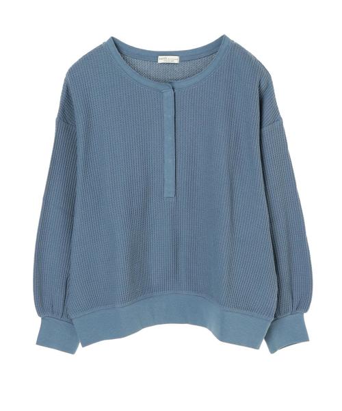 earth music&ecology（アースミュージックアンドエコロジー）の「オーガニックコットンホック付きヘンリープルオーバー＊（Tシャツ/カットソー・レディース・ブラック/ベージュ/ブラウン/アイボリー/ブルー/ラベンダー・FREE）」の8枚目の写真