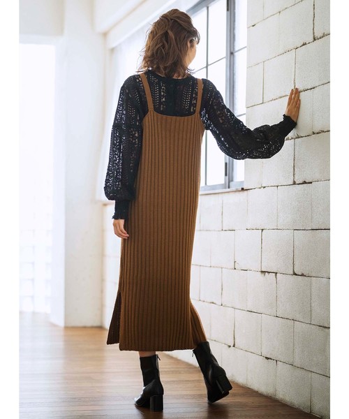 GeeRA(ジーラ)の「ニットキャミワンピース(ワンピース・レディース・ブラック/グレー/キャメル・MEDIUM/X-LARGE/LARGE)」の11枚目の写真