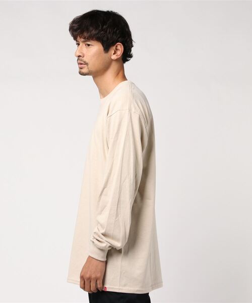 DOUBLE STEAL（ダブルスティール）の「Embroidery Box 長袖Tシャツ（Tシャツ/カットソー・メンズ・ダークグリーン/パープル/インディゴブルー/サンドベージュ/ライトピンク/ライトグリーン・MEDIUM/X-LARGE/LARGE）」の7枚目の写真