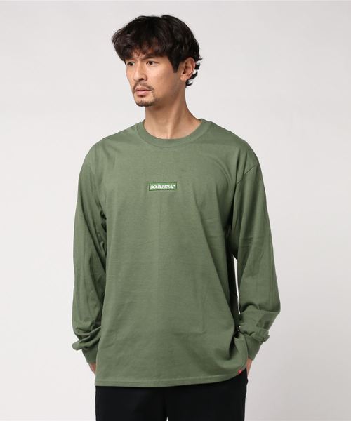 DOUBLE STEAL（ダブルスティール）の「Embroidery Box 長袖Tシャツ（Tシャツ/カットソー・メンズ・ダークグリーン/パープル/インディゴブルー/サンドベージュ/ライトピンク/ライトグリーン・MEDIUM/X-LARGE/LARGE）」の13枚目の写真