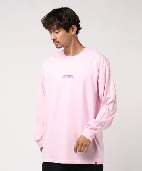 DOUBLE STEAL（ダブルスティール）の「Embroidery Box 長袖Tシャツ（Tシャツ/カットソー・メンズ・ダークグリーン/パープル/インディゴブルー/サンドベージュ/ライトピンク/ライトグリーン・MEDIUM/X-LARGE/LARGE）」の15枚目の写真