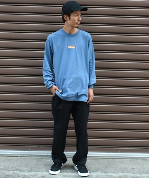DOUBLE STEAL（ダブルスティール）の「Embroidery Box 長袖Tシャツ（Tシャツ/カットソー・メンズ・ダークグリーン/パープル/インディゴブルー/サンドベージュ/ライトピンク/ライトグリーン・MEDIUM/X-LARGE/LARGE）」の10枚目の写真