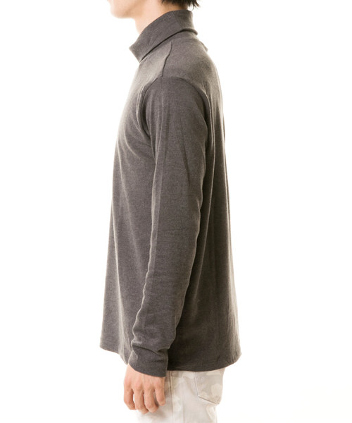 TopIsm（トップイズム）の「タートルネック スムース起毛 カットソー Tシャツ（Tシャツ/カットソー・メンズ・ホワイト/ブラック/チャコール/グレー・LL/M/L）」の6枚目の写真
