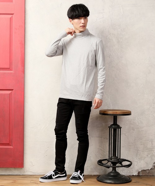 TopIsm（トップイズム）の「タートルネック スムース起毛 カットソー Tシャツ（Tシャツ/カットソー・メンズ・ホワイト/ブラック/チャコール/グレー・LL/M/L）」の15枚目の写真