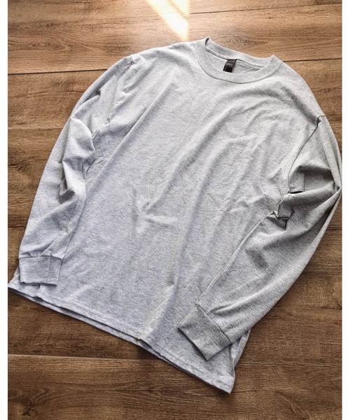 HANES(ヘインズ)の「HANES(ヘインズ) / BEEFY ビーフィー コットン クルーネック ロングスリーブTシャツ ロンT(Tシャツ/カットソー・メンズ・杢グレー/マルーン/パープル/ネイビー/ダークグリーン/ホワイト/ブラック/サンドベージュ/オレンジ/チャコール・L/XL/S/M)」の4枚目の写真