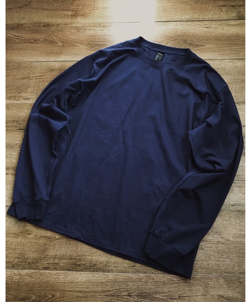 HANES(ヘインズ)の「HANES(ヘインズ) / BEEFY ビーフィー コットン クルーネック ロングスリーブTシャツ ロンT(Tシャツ/カットソー・メンズ・杢グレー/マルーン/パープル/ネイビー/ダークグリーン/ホワイト/ブラック/サンドベージュ/オレンジ/チャコール・L/XL/S/M)」の7枚目の写真