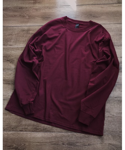 HANES(ヘインズ)の「HANES(ヘインズ) / BEEFY ビーフィー コットン クルーネック ロングスリーブTシャツ ロンT(Tシャツ/カットソー・メンズ・杢グレー/マルーン/パープル/ネイビー/ダークグリーン/ホワイト/ブラック/サンドベージュ/オレンジ/チャコール・L/XL/S/M)」の9枚目の写真