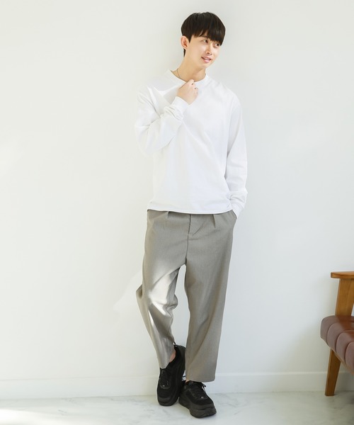 HANES(ヘインズ)の「HANES(ヘインズ) / BEEFY ビーフィー コットン クルーネック ロングスリーブTシャツ ロンT(Tシャツ/カットソー・メンズ・杢グレー/マルーン/パープル/ネイビー/ダークグリーン/ホワイト/ブラック/サンドベージュ/オレンジ/チャコール・L/XL/S/M)」の12枚目の写真