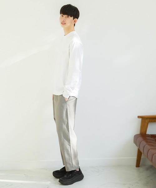 HANES(ヘインズ)の「HANES(ヘインズ) / BEEFY ビーフィー コットン クルーネック ロングスリーブTシャツ ロンT(Tシャツ/カットソー・メンズ・杢グレー/マルーン/パープル/ネイビー/ダークグリーン/ホワイト/ブラック/サンドベージュ/オレンジ/チャコール・L/XL/S/M)」の13枚目の写真