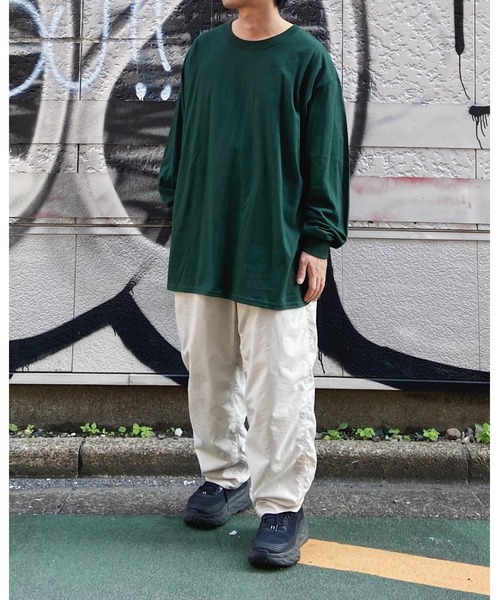 HANES(ヘインズ)の「HANES(ヘインズ) / BEEFY ビーフィー コットン クルーネック ロングスリーブTシャツ ロンT(Tシャツ/カットソー・メンズ・杢グレー/マルーン/パープル/ネイビー/ダークグリーン/ホワイト/ブラック/サンドベージュ/オレンジ/チャコール・L/XL/S/M)」の22枚目の写真