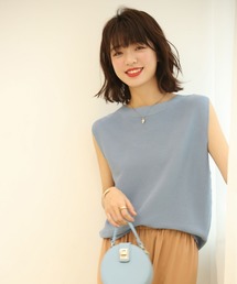 SAISON DE PAPILLON（セゾンドパピヨン）の「ベーシックノースリーブサマーニット（Tシャツ/カットソー）」