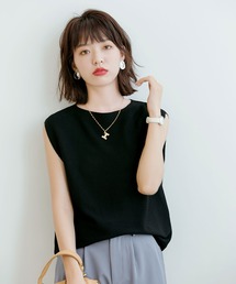 SAISON DE PAPILLON | 【接触冷感】ベーシックノースリーブサマーニット(Tシャツ/カットソー)