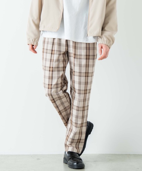 WEGO（ウィゴー）の「WEGO/チェックイージーパンツ（スラックス・メンズ・グレー系その他2/ベージュ系その他2/ベージュ系その他3・MEDIUM/LARGE）」の3枚目の写真