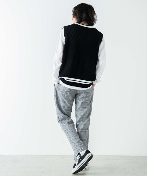 WEGO（ウィゴー）の「WEGO/チェックイージーパンツ（スラックス・メンズ・グレー系その他2/ベージュ系その他2/ベージュ系その他3・MEDIUM/LARGE）」の7枚目の写真