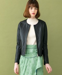 【りっぺ】UNITED TOKYO ノーカラー ライダースジャケット りっぺ様専用】UNITED TOKYO ノーカラー ライダースジャケット