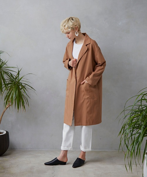 Libra Cue（リブラ キュー）の「Libra ワンボタンロングジャケット（テーラードジャケット・レディース・ベージュ/ネイビー/ブラウン・FREE）」の16枚目の写真