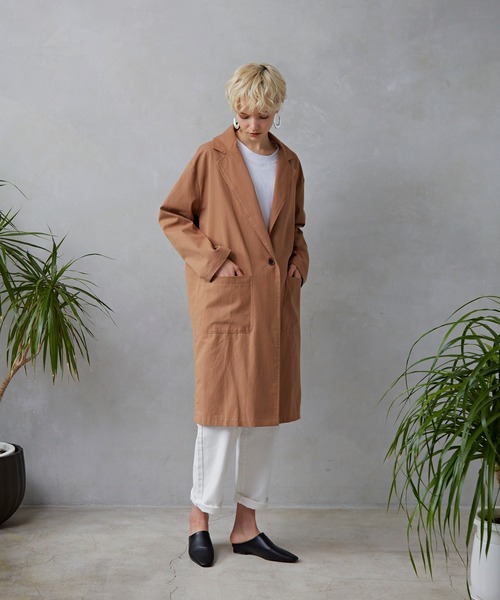 Libra Cue（リブラ キュー）の「Libra ワンボタンロングジャケット（テーラードジャケット・レディース・ベージュ/ネイビー/ブラウン・FREE）」の17枚目の写真