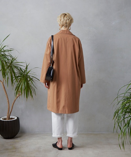 Libra Cue（リブラ キュー）の「Libra ワンボタンロングジャケット（テーラードジャケット・レディース・ベージュ/ネイビー/ブラウン・FREE）」の18枚目の写真