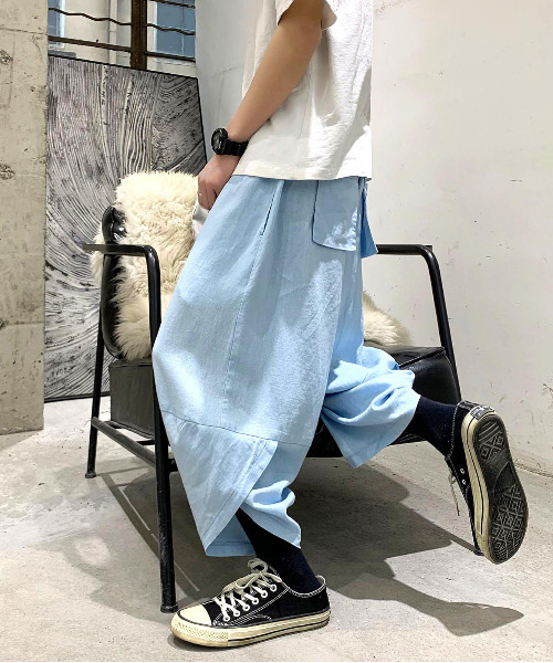 neos（ネオス）の「【neos -addictive design-】バルーンシルエット フレンチリネン アンクル クロップド サルエルパンツ（その他パンツ・メンズ・ホワイト/ブラック/ベージュ/ネイビー/カーキ/サックスブルー/ピンク/ブラック系その他/ブルー系その他/ブラック系その他2・MEDIUM/LARGE/X-LARGE/XX-LARGE/XXX-LARGE/XXXXX-LARGE/XXXX-LARGE）」の18枚目の写真